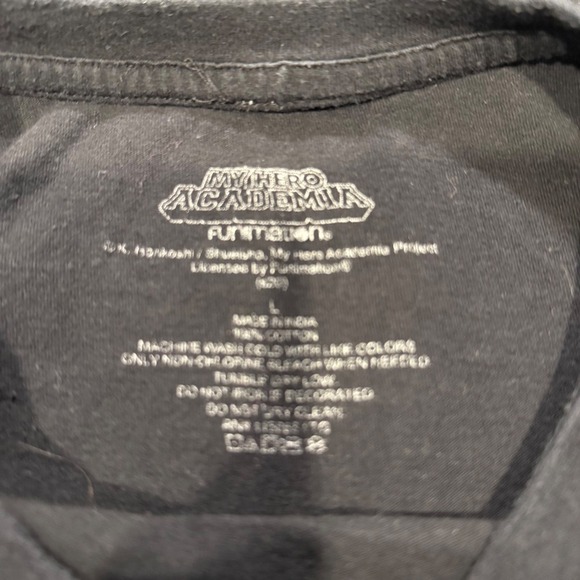 My Hero Academia Funimation Anime Manga Long Sleeve Black Graphic Tee - Picture 3 of 3